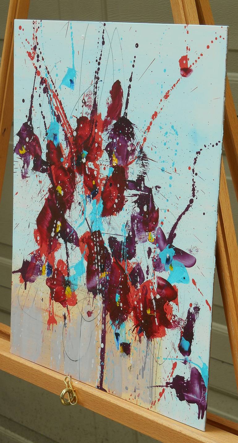 Original Abstract Floral Painting by Cynthia Ligeros