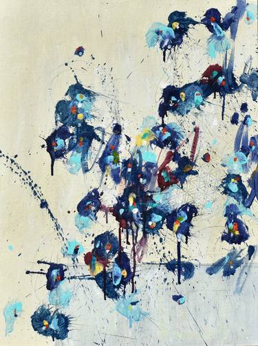 Original Abstract Floral Paintings by Cynthia Ligeros