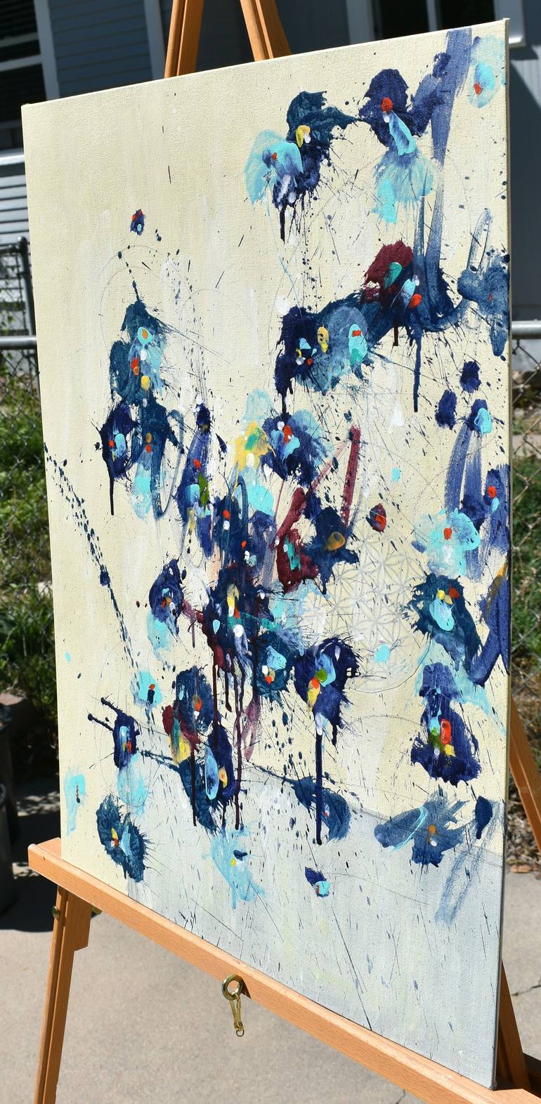 Original Abstract Floral Painting by Cynthia Ligeros