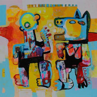 Print of Abstract Expressionism Dogs Paintings by Dariusz Labuzek