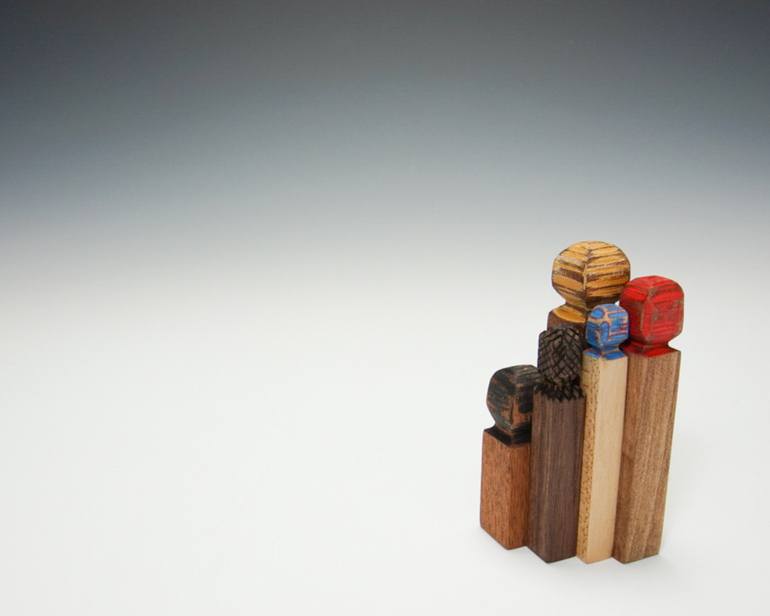 Original Abstract People Sculpture by Robb Helmkamp