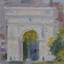This painting of the famous Arch in Washington Square was painted plein air in the early evening one June day.

 It`s one of a number of paintings celebrating  New York by Tadeusz Deregowski.

The impressionist style is light, airy and cheerful.