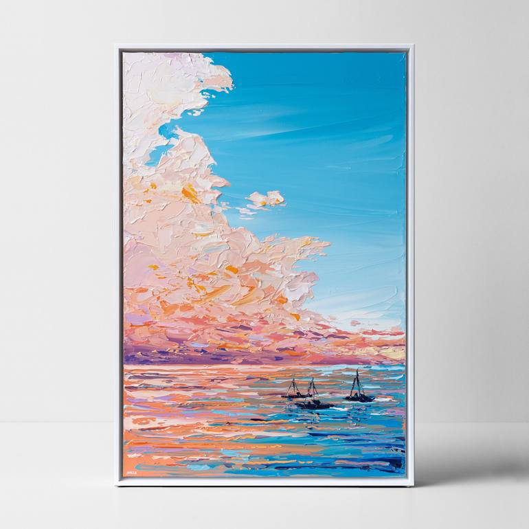 Original Impressionism Seascape Painting by Joseph Villanueva