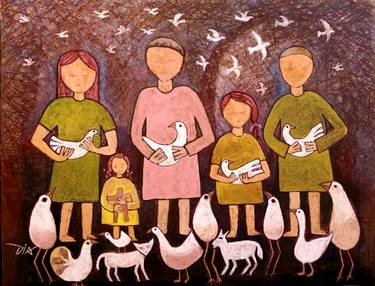 Print of Family Paintings by Dia Makeen