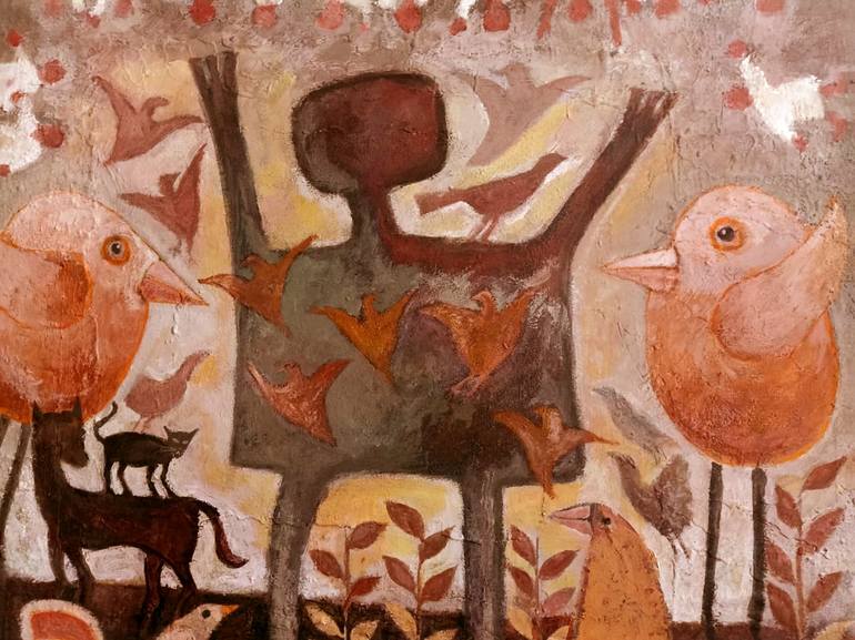 Original Abstract Expressionism Abstract Painting by Dia Makeen