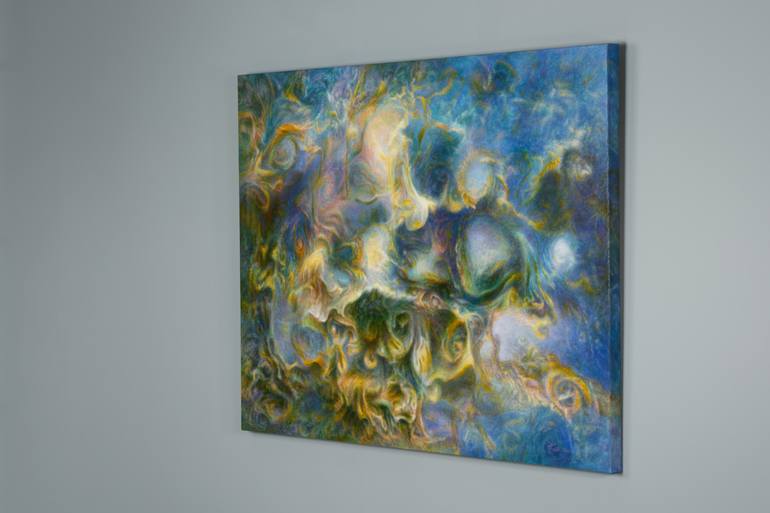 Original Impressionism Outer Space Painting by Jitka Vesela