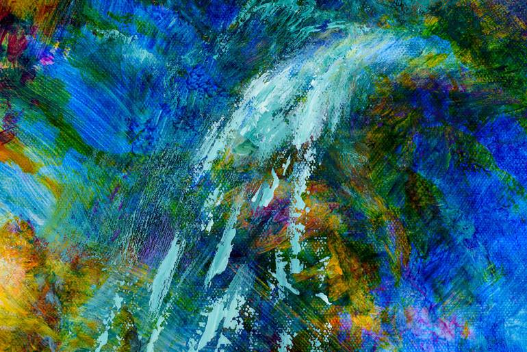 Original Abstract Outer Space Painting by Jitka Vesela