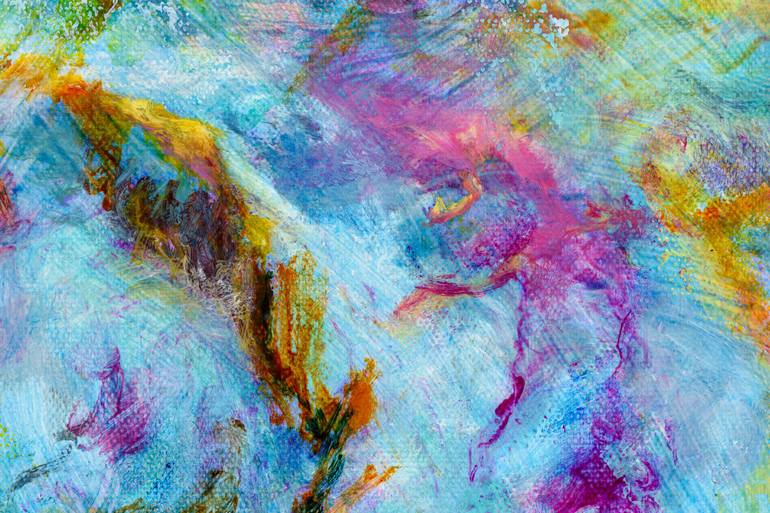 Original Abstract Outer Space Painting by Jitka Vesela