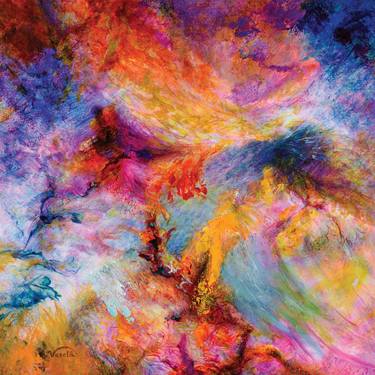 Original Abstract Outer Space Paintings by Jitka Vesela