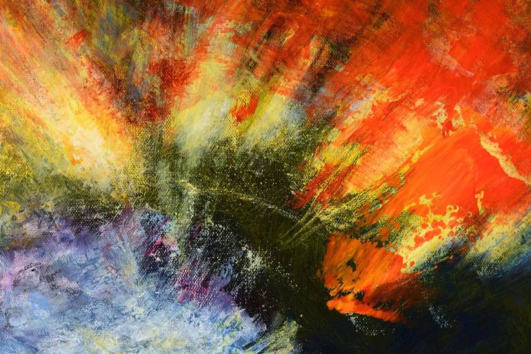 Original Abstract Outer Space Painting by Jitka Vesela