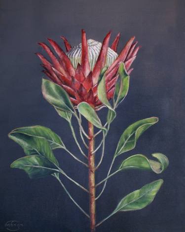 Original Fine Art Botanic Painting by Nino Mekanarishvili