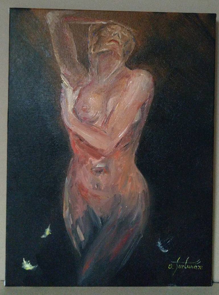 Original Fine Art Nude Painting by Olivia I Furtună