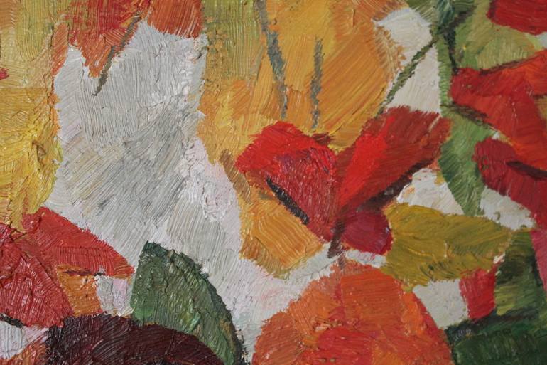 Original Abstract Expressionism Floral Painting by Busuioc Elena