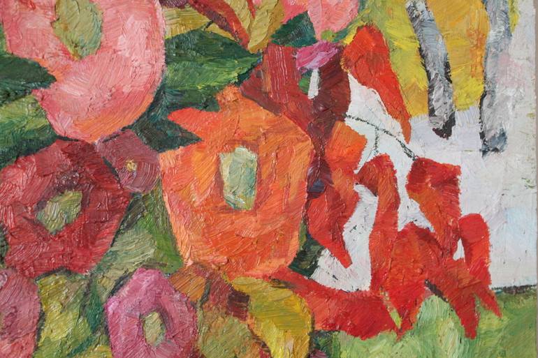 Original Abstract Expressionism Floral Painting by Busuioc Elena