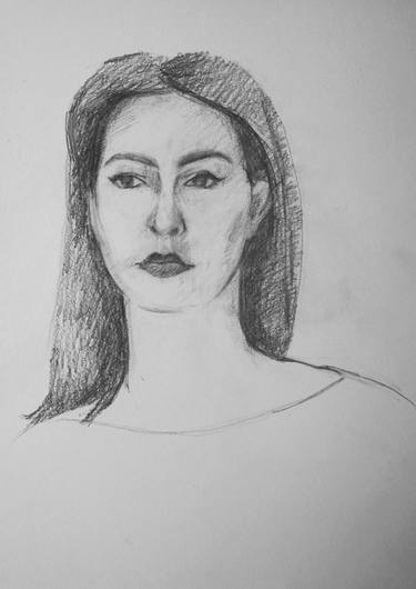 Original Portraiture Women Drawings by Busuioc Elena