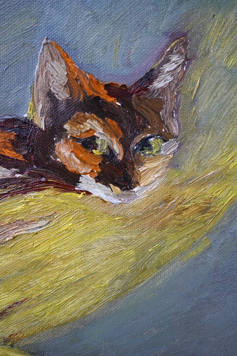 Original Impressionism Cats Painting by Busuioc Elena