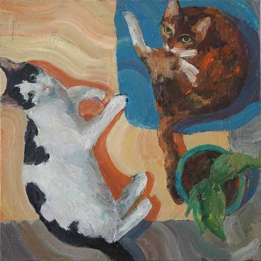Original Cats Paintings by Busuioc Elena