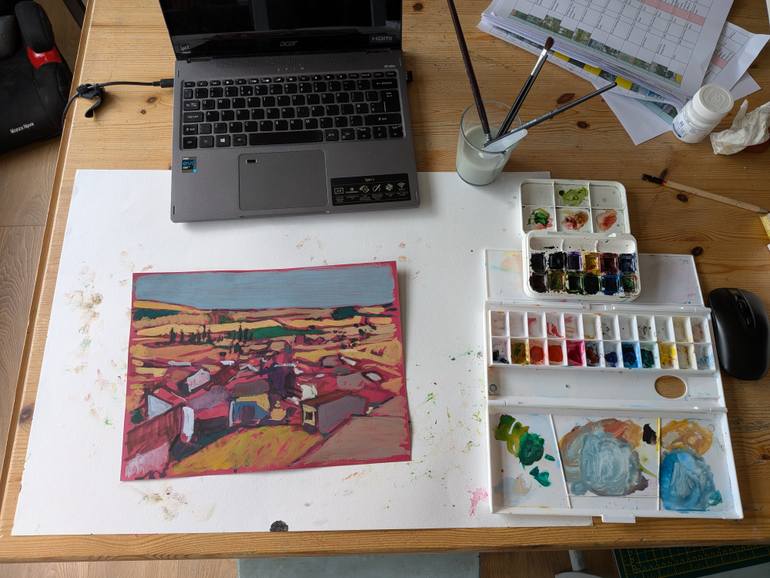Original Abstract Landscape Painting by Ishai Rimmer