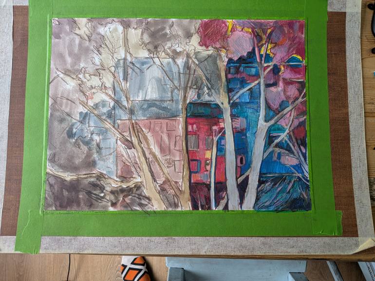 Original Contemporary Landscape Mixed Media by Ishai Rimmer
