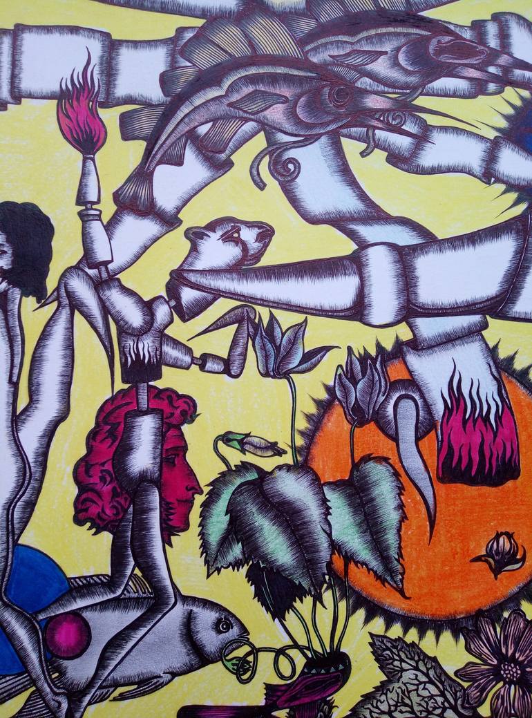 Original Surrealism Love Drawing by Stanislav Lyashenko