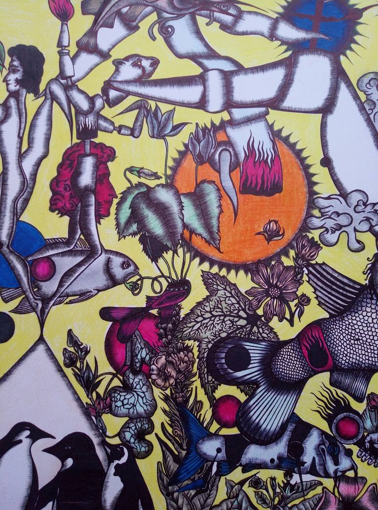 Original Surrealism Love Drawing by Stanislav Lyashenko