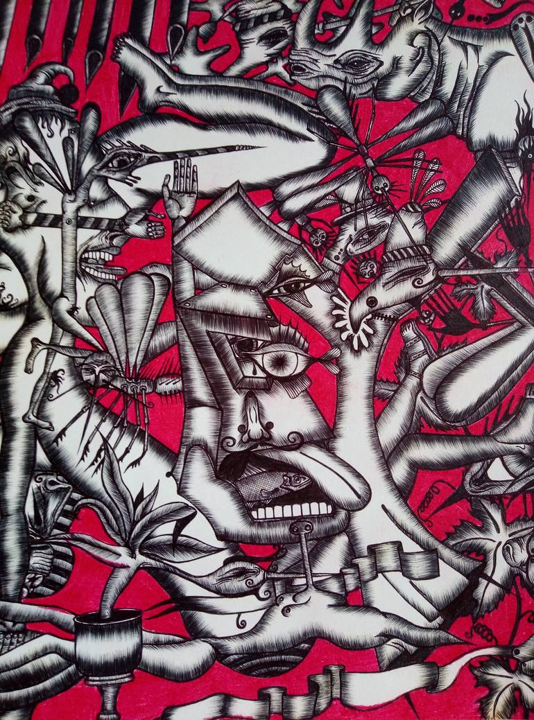 Original Expressionism Fantasy Drawing by Stanislav Lyashenko