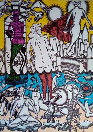 Print of Expressionism Nude Drawings by Stanislav Lyashenko