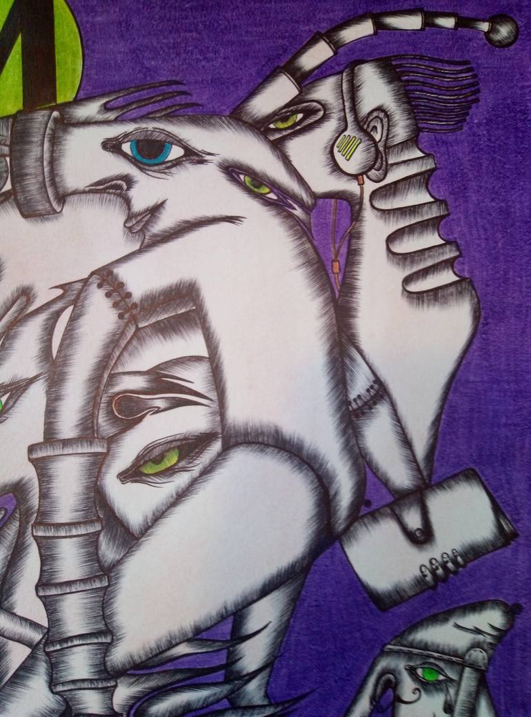 Original Expressionism People Drawing by Stanislav Lyashenko