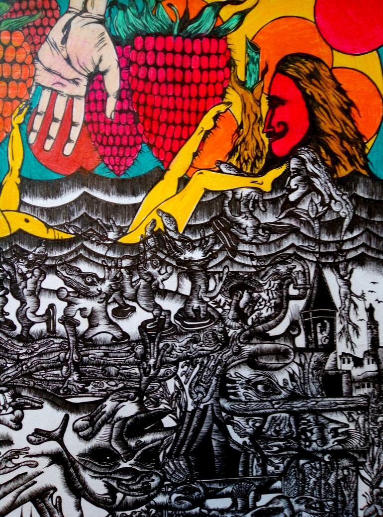Original Surrealism Religion Drawing by Stanislav Lyashenko