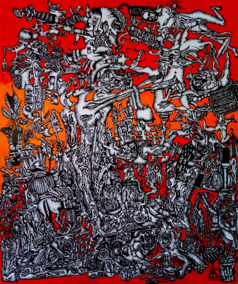 Original Surrealism Politics Drawing by Stanislav Lyashenko