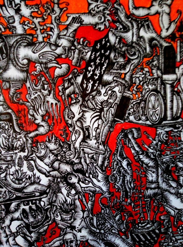 Original Surrealism Politics Drawing by Stanislav Lyashenko