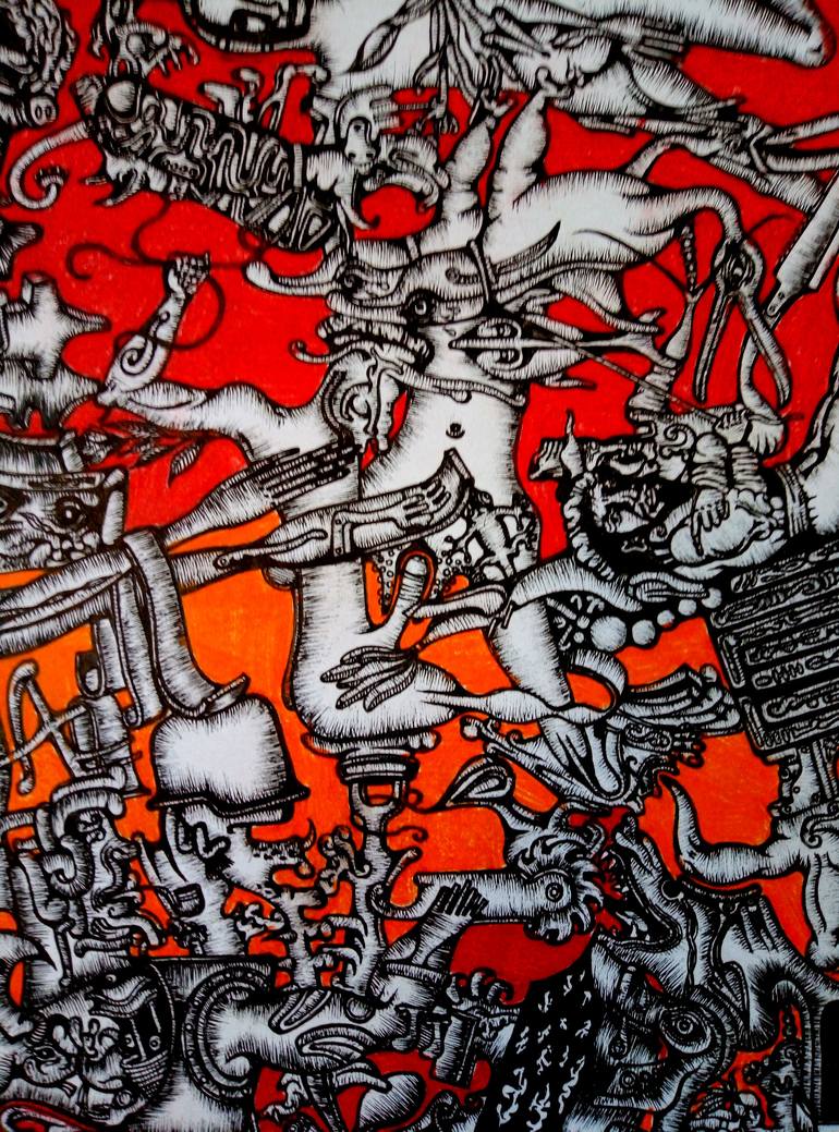 Original Surrealism Politics Drawing by Stanislav Lyashenko