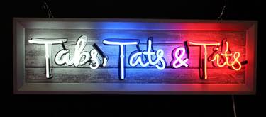 Tabs Tats & Tits Neon Art Sculpture Sign thumb