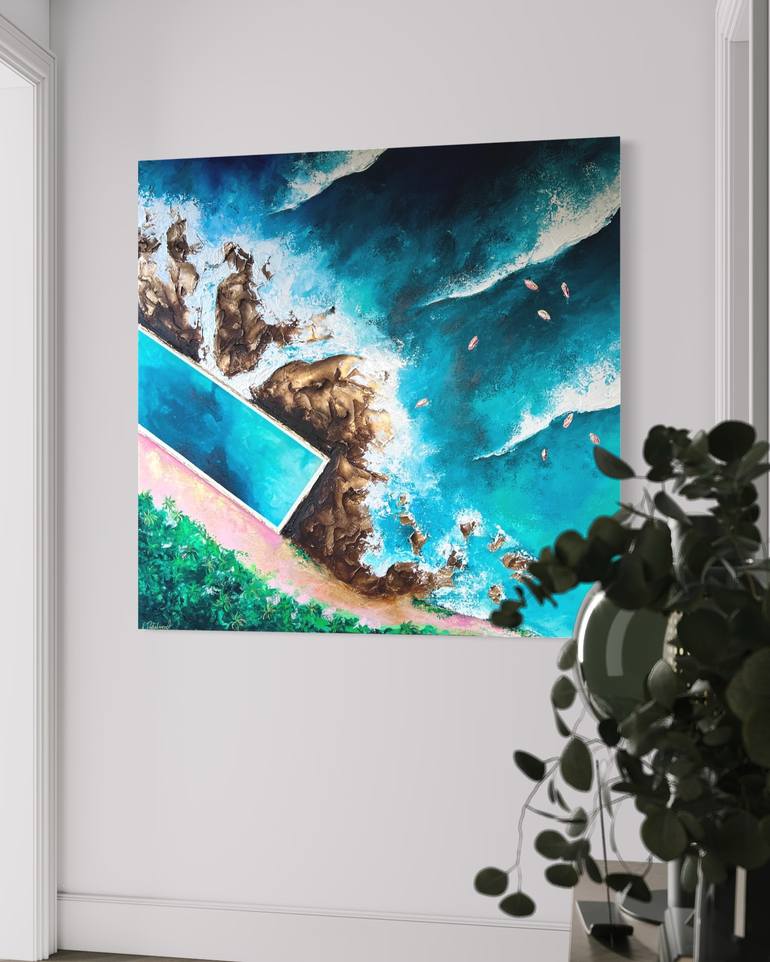 Original Abstract Seascape Painting by Kristyna Dostalova