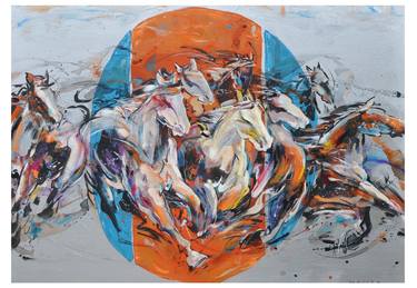 Print of Abstract Expressionism Horse Paintings by lim ah cheng