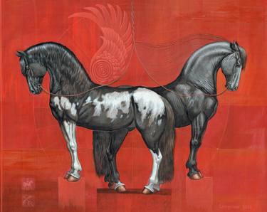 Print of Conceptual Horse Paintings by Sascha Lunyakov