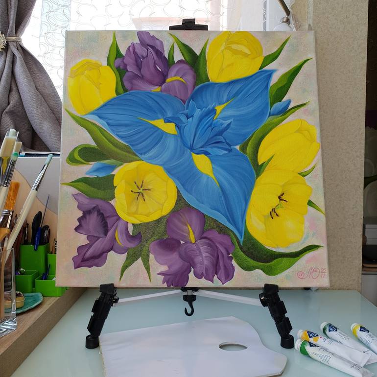 Original Realism Floral Painting by Yuliya Illarionova