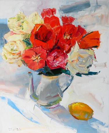 Original Contemporary Floral Painting by Yegor Dulin
