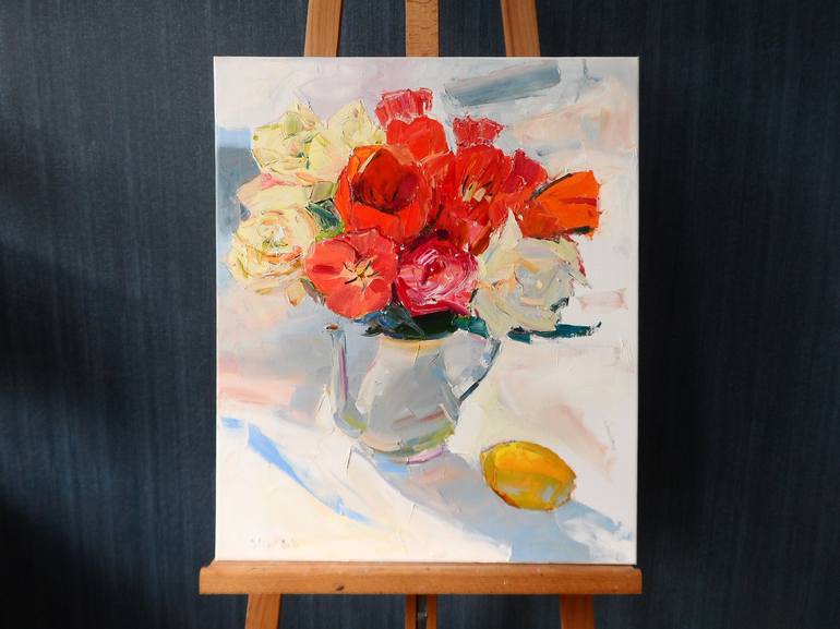 Original Contemporary Floral Painting by Yegor Dulin