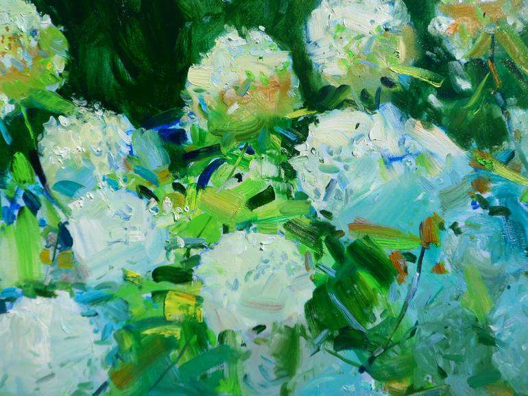 Original Impressionism Garden Painting by Yegor Dulin
