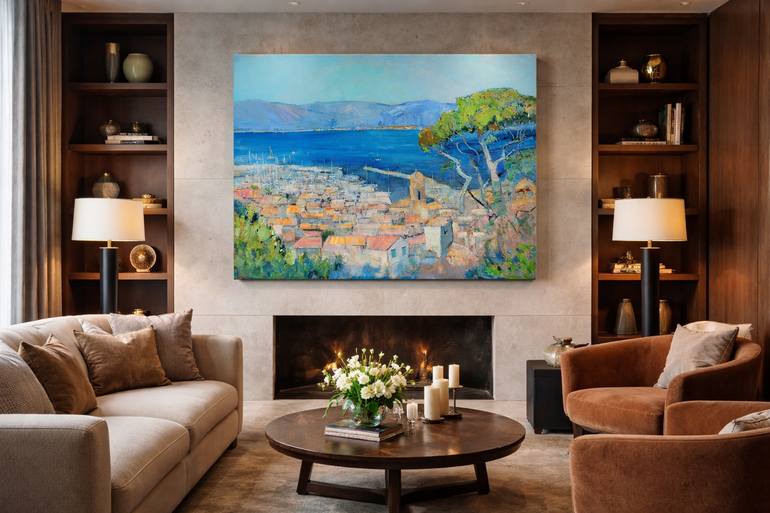 Original Abstract Expressionism Beach Painting by Yegor Dulin