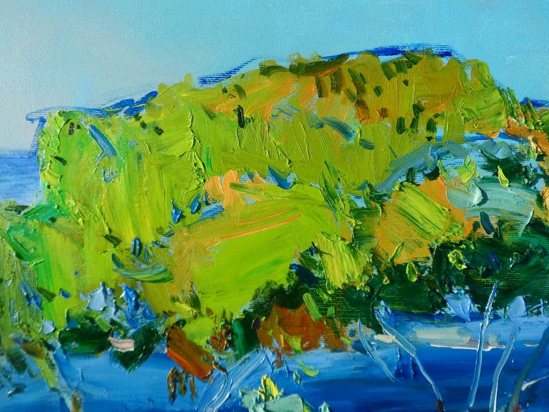 Original Abstract Expressionism Beach Painting by Yegor Dulin
