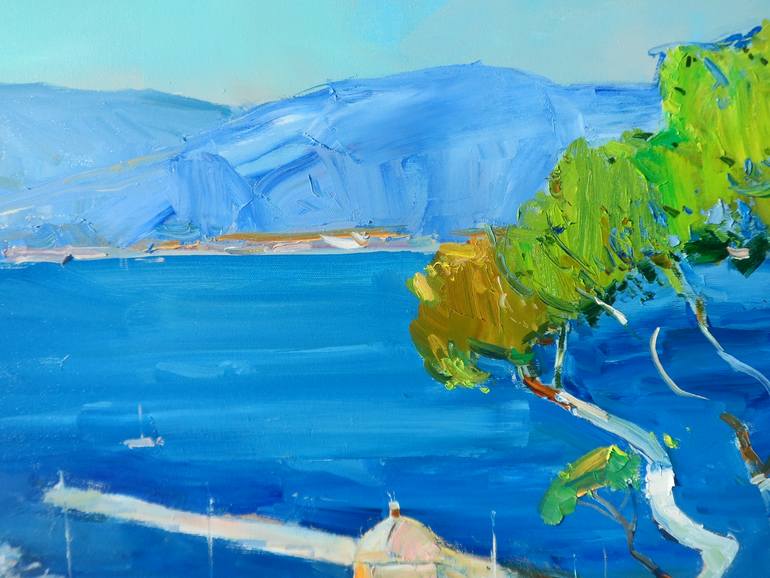 Original Abstract Expressionism Beach Painting by Yegor Dulin