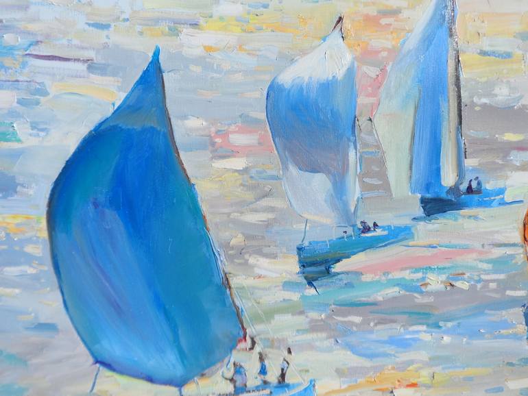 Original Abstract Expressionism Beach Painting by Yegor Dulin