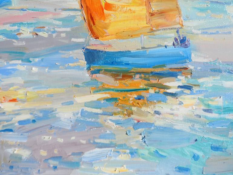 Original Abstract Expressionism Beach Painting by Yegor Dulin