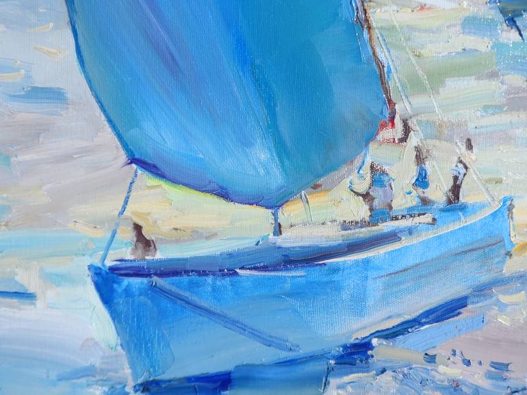 Original Abstract Expressionism Beach Painting by Yegor Dulin