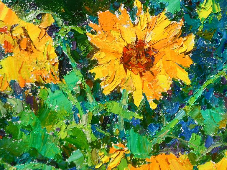 Original Impressionism Floral Painting by Yegor Dulin