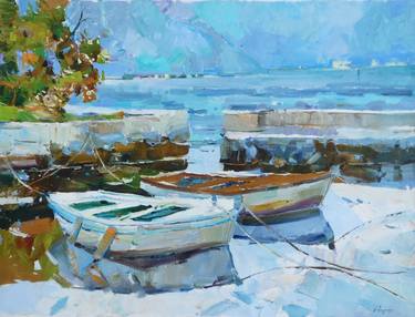 Original Impressionism Yacht Paintings by Yegor Dulin