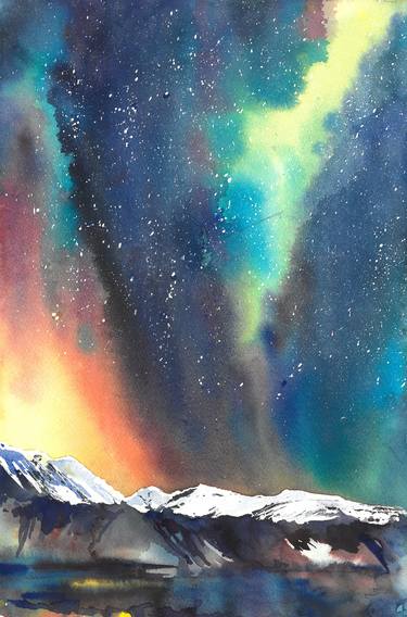 Aurora borealis watercolor 03 thumb