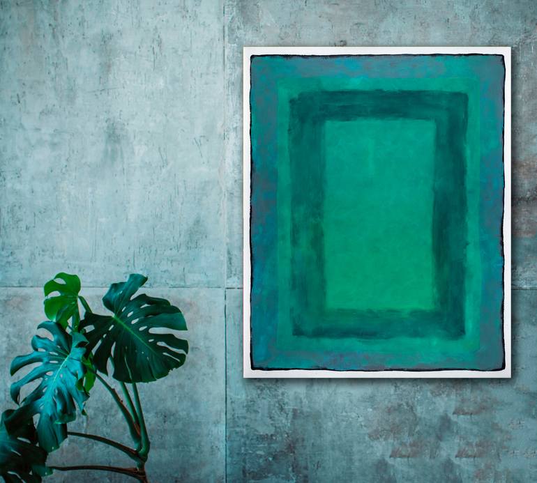 Original Abstract Expressionism Geometric Painting by Marta Coll
